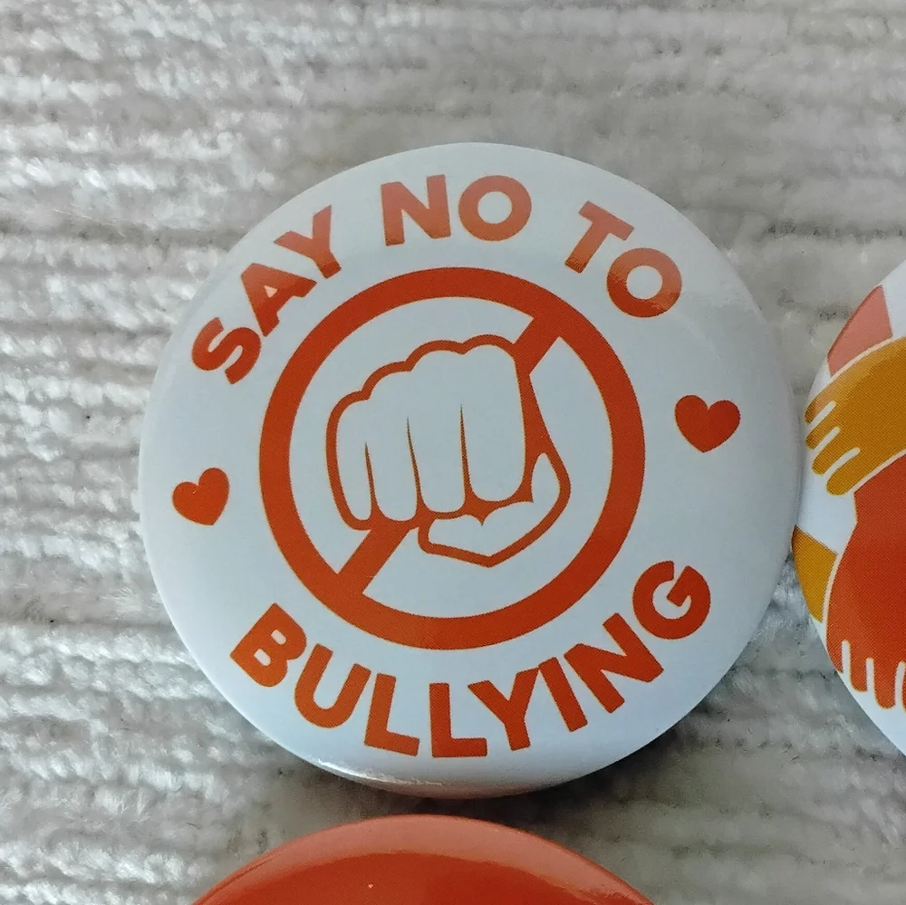 Anti-Bullying Button Pin Set Of 6 Unused 1.5